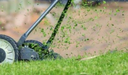 Image of a mower cutting the lawn.